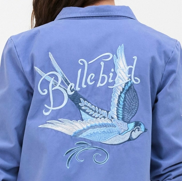 Blue Belle Chambray Jacket Bellebird Spell Designs S Bird Buttondown Shirt - Picture 4 of 16